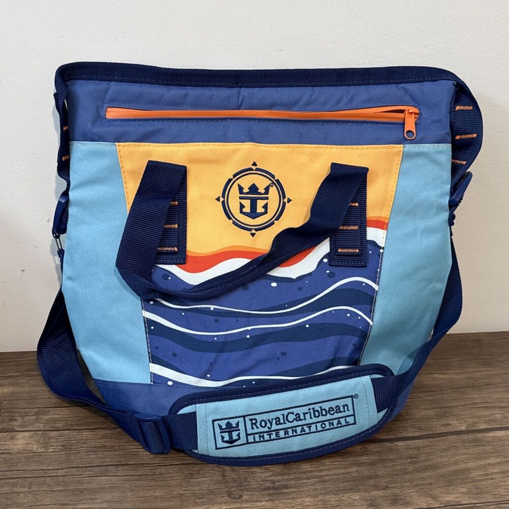 Royal Caribbean Cooler Tote Bag w/ Strap Orange Zipper Cruise Line Travel Beach